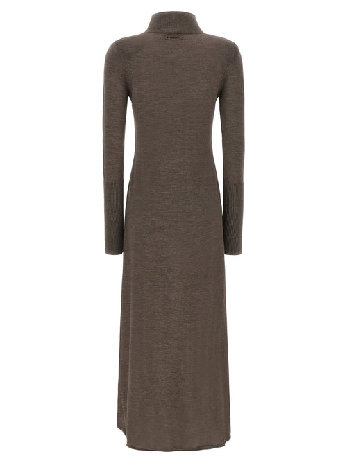 Beige Wool Long Dress