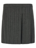 Gray Polyester Long Skirt