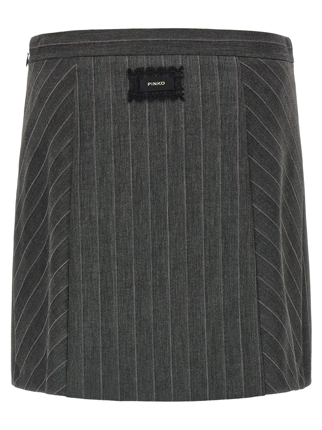 Gray Polyester Long Skirt