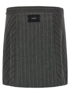 Gray Polyester Long Skirt