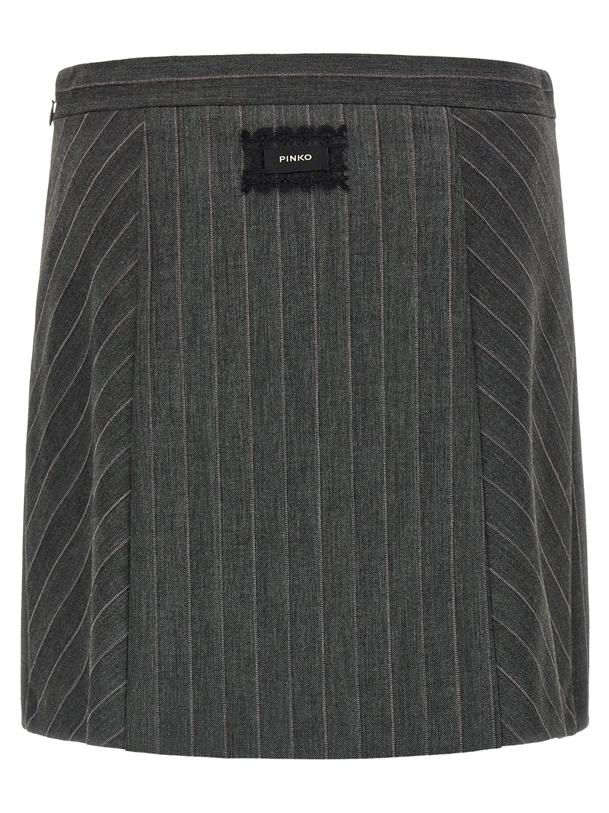 Gray Polyester Long Skirt