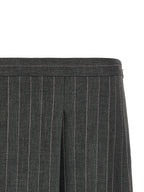 Gray Polyester Long Skirt