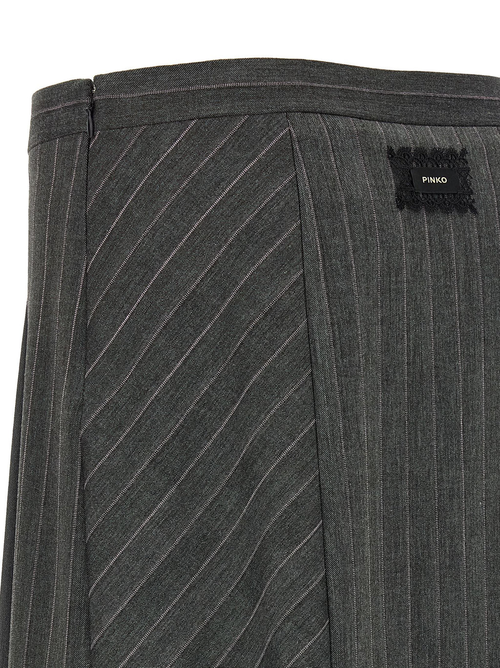 Gray Polyester Long Skirt