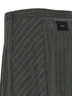 Gray Polyester Long Skirt