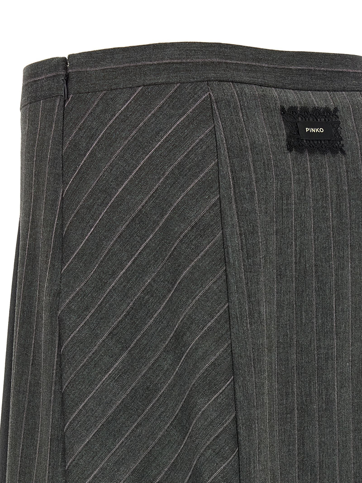 Gray Polyester Long Skirt