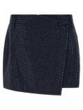 Blue Polyester Long Skirt