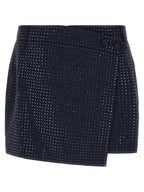 Blue Polyester Long Skirt