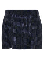 Blue Polyester Long Skirt