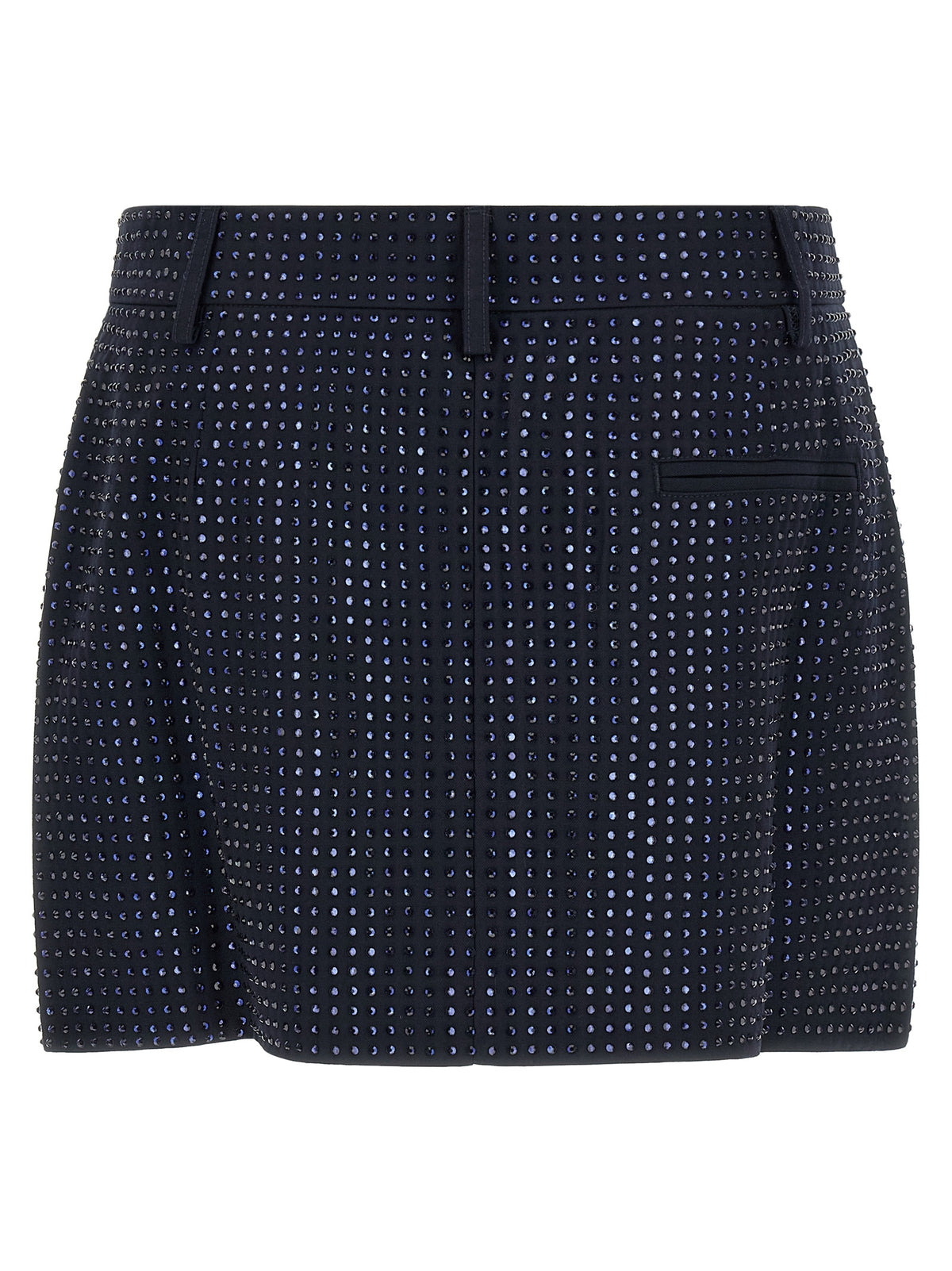 Blue Polyester Long Skirt
