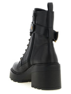 Black Cowhide Lace-Up Boots