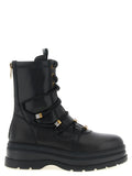 Black Cowhide Lace-Up Boots