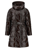 Brown Polyamide Full-Length Jacket