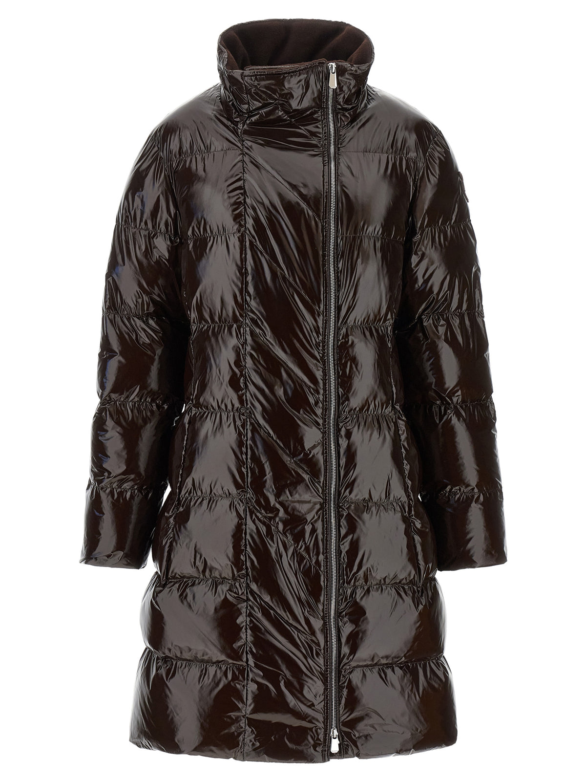 Brown Polyamide Full-Length Jacket