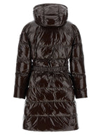 Brown Polyamide Full-Length Jacket