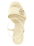 White Calfskin Stiletto Heel Sandals