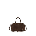 Brown Suede Leather Handbag