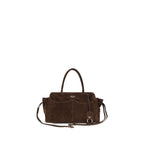 Brown Suede Leather Handbag