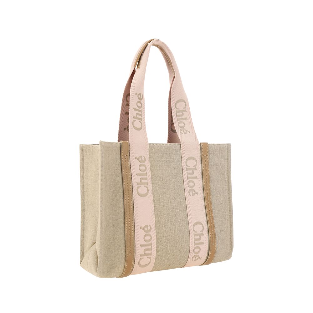 Brown Linen Shoulder Bag