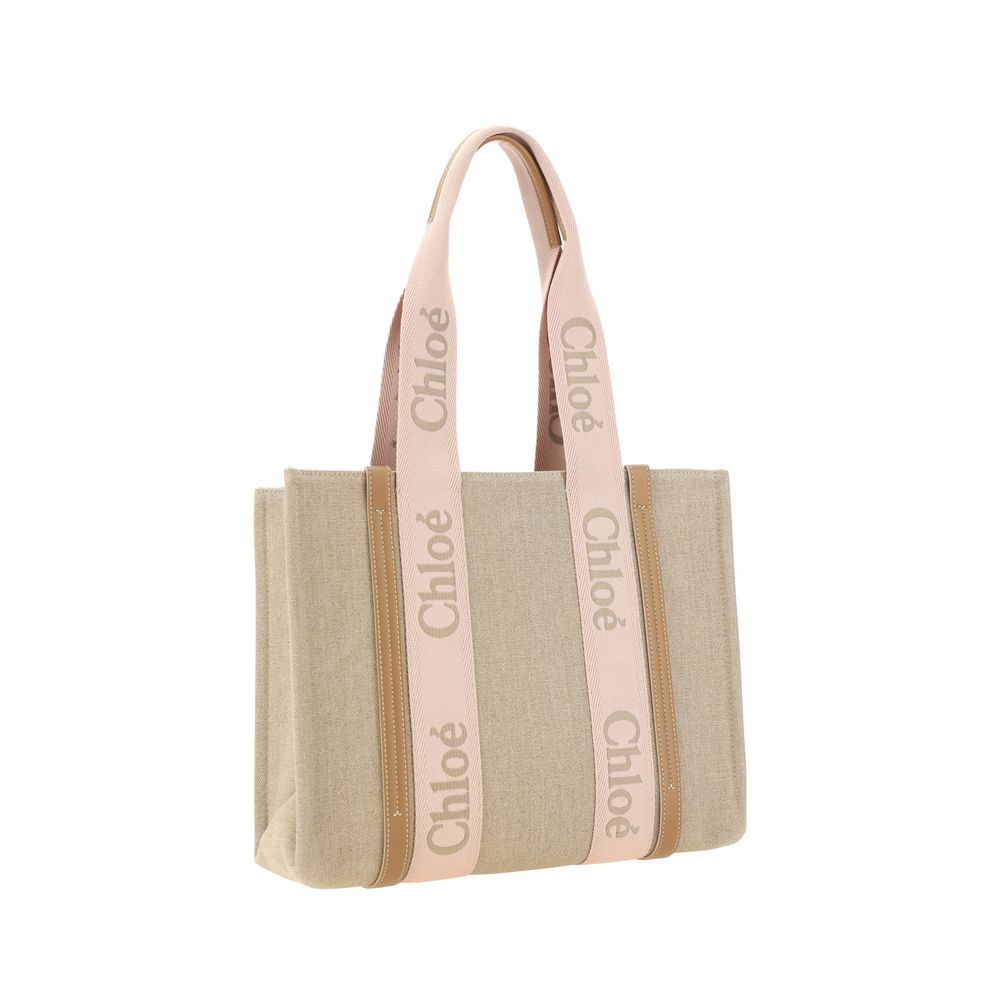 Brown Linen Shoulder Bag
