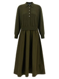 Bicolor Wool Long Dress