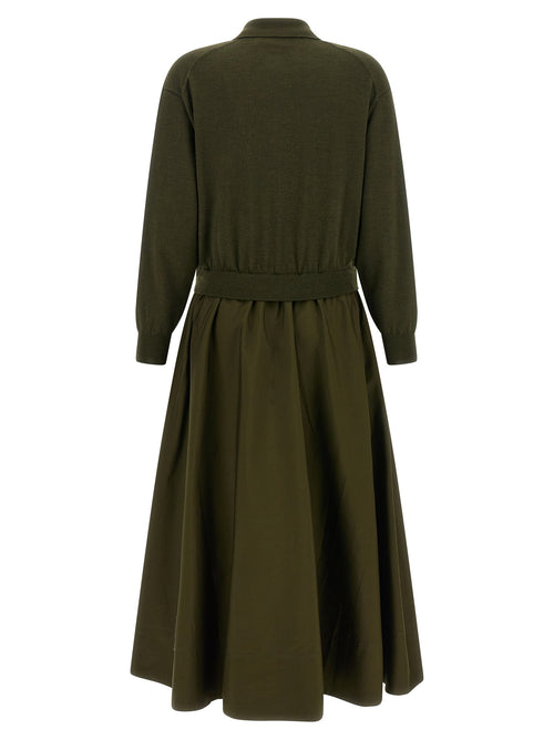 Bicolor Wool Long Dress