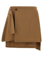 Brown Virgin Wool Long Skirt