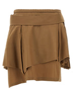 Brown Virgin Wool Long Skirt
