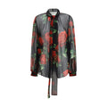 Black Silk Pattern Shirt