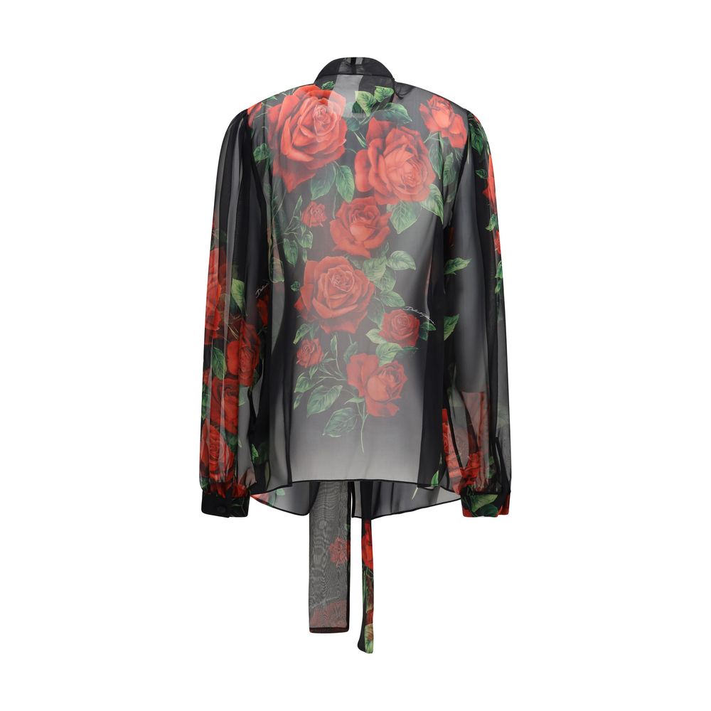 Black Silk Pattern Shirt