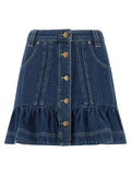 Blue Cotton Long Skirt
