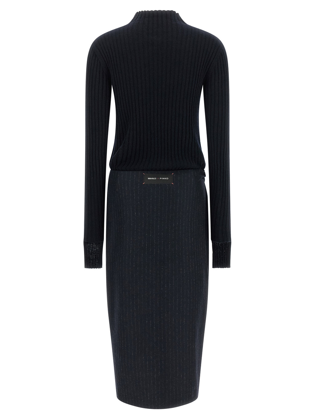 Blue Polyester Midi Dress