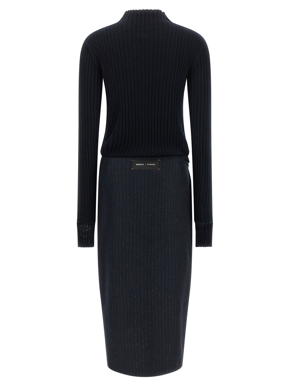 Blue Polyester Midi Dress