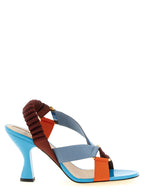 Multicolor Viscose Stiletto Heel Sandals