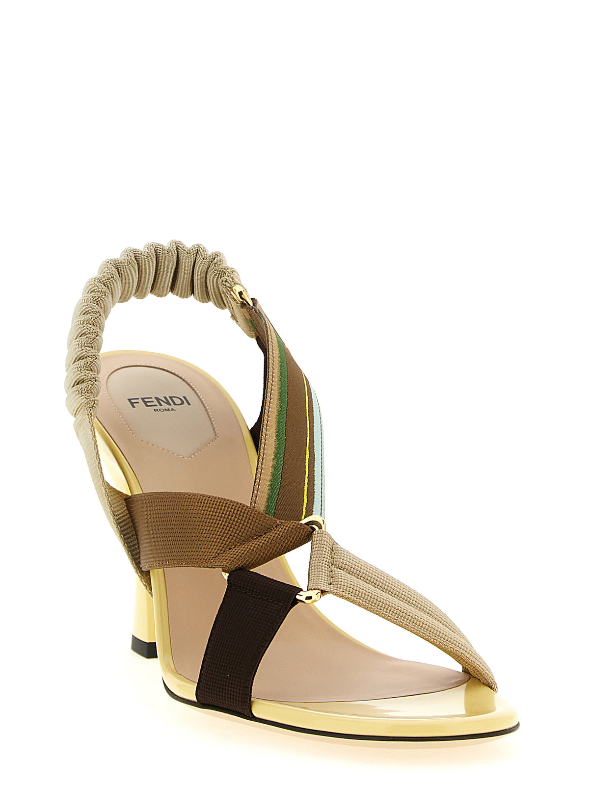 Multicolor Viscose Stiletto Heel Sandals