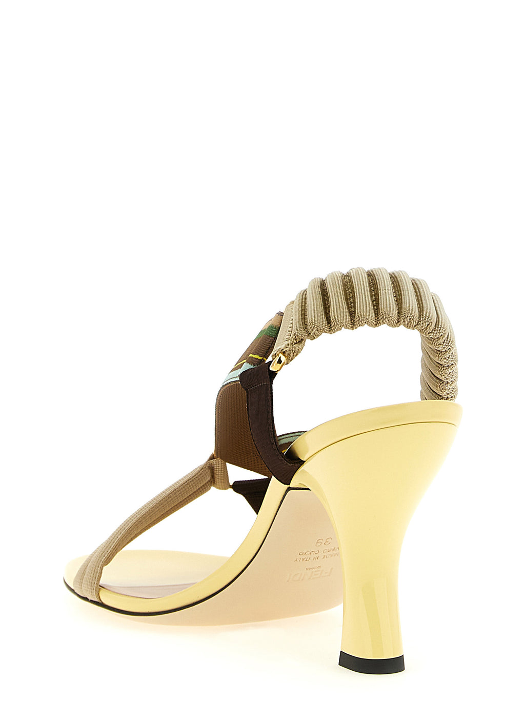 Multicolor Viscose Stiletto Heel Sandals
