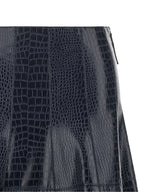 Blue Viscose Midi Skirt