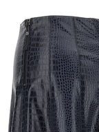 Blue Viscose Midi Skirt