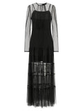 Black Polyamide Long Dress