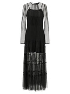 Black Polyamide Long Dress