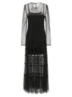 Black Polyamide Long Dress