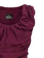 Bordeaux Viscose Short Dress