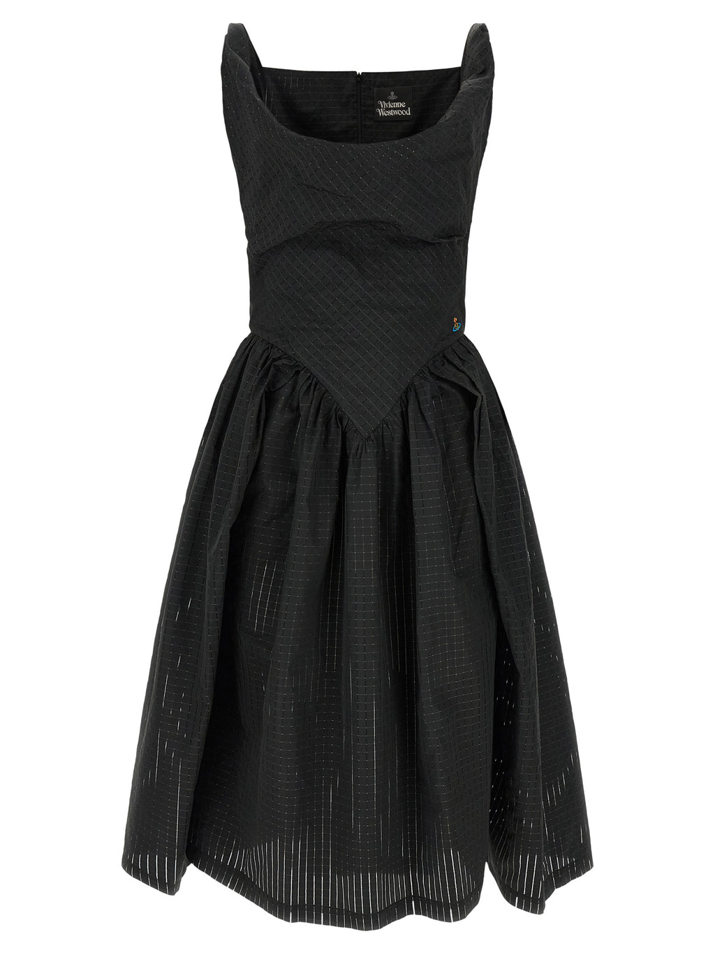 Black Polyester Midi Dress
