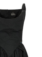 Black Polyester Midi Dress