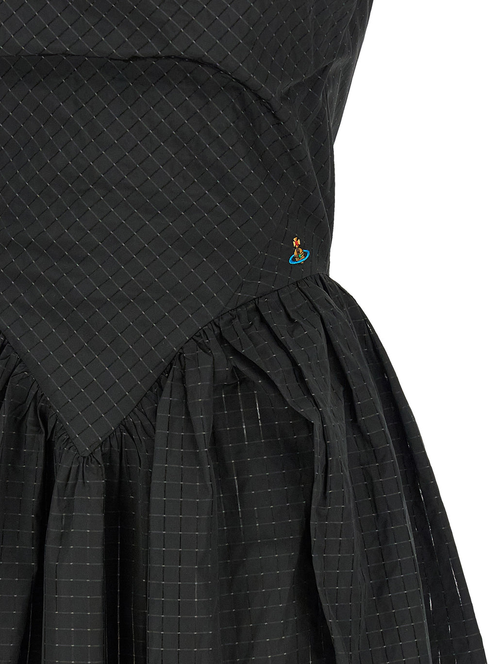 Black Polyester Midi Dress