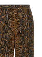 Brown Viscose Casual Pants