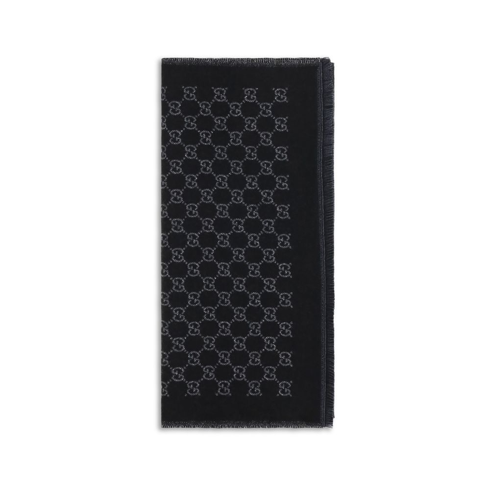 Black Wool Oves Aries Foulard