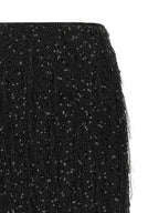 Black Polyester Midi Skirt