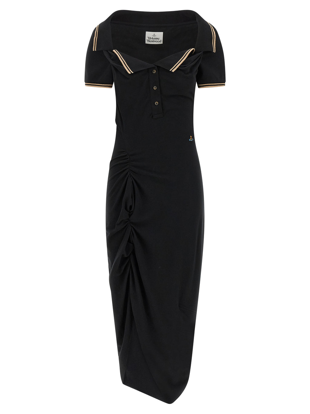 Black Cotton Midi Dress