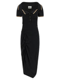 Black Cotton Midi Dress
