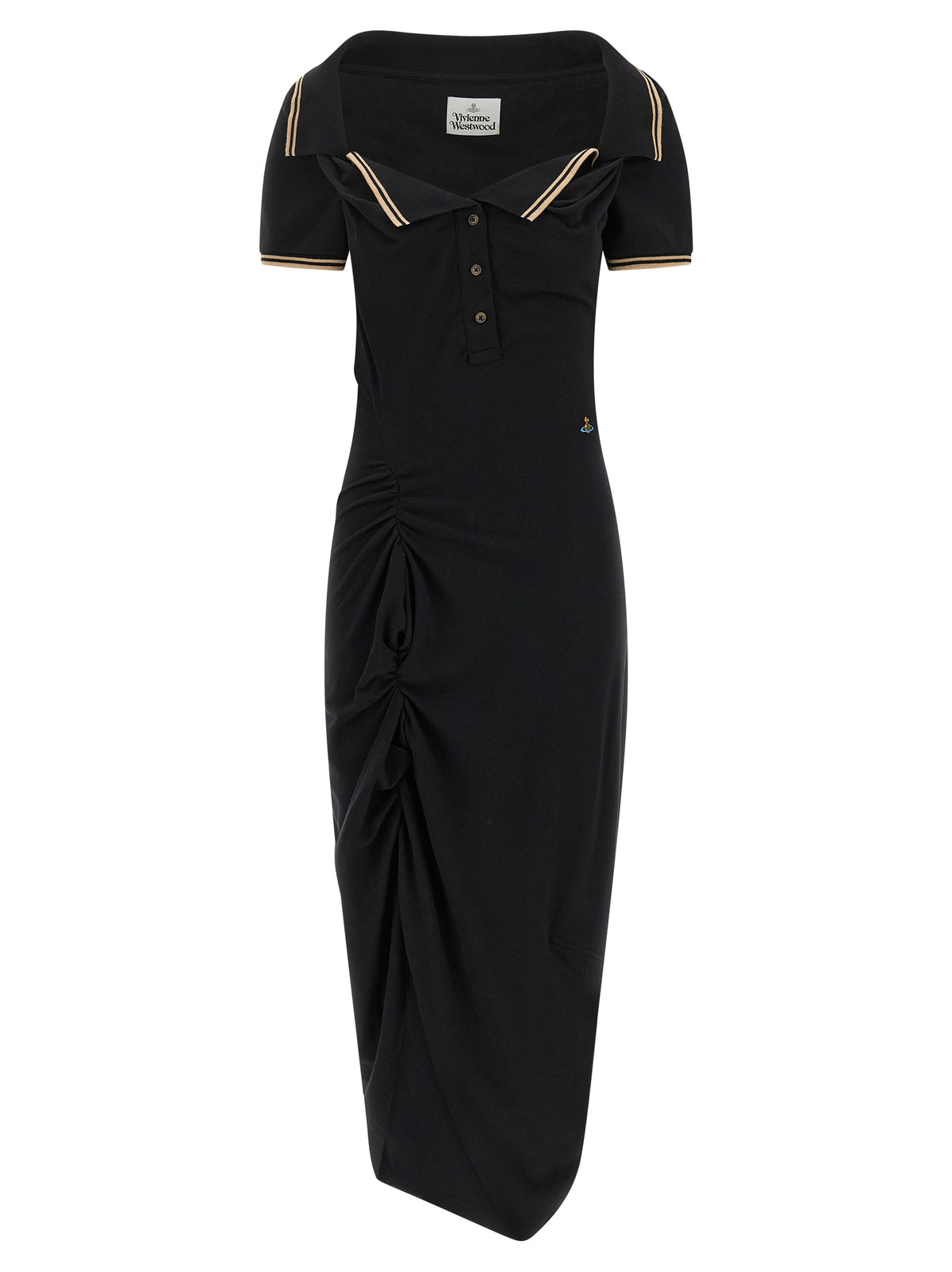 Black Cotton Midi Dress